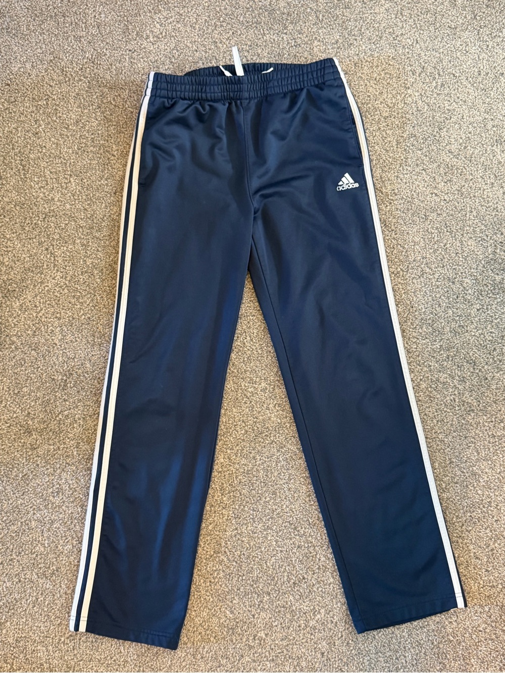 adidas Navy Sweatpants with White Side Stripes